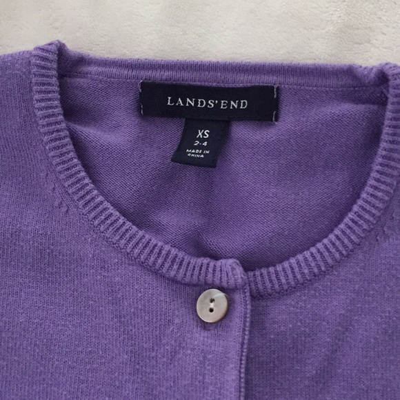 Lands’ End lavender cotton/nylon knit cardigan size XS - Picture 4 of 6